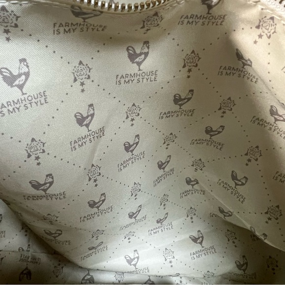 Farmhouse Is My Style Canvas Tote Purse Patchwork Quilt Print Rope Handle Floral - Picture 13 of 13